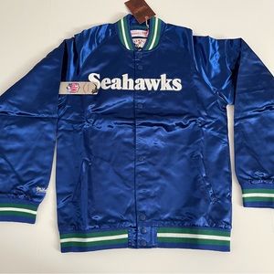 Mitchell & Ness NFL Seattle Seahawks Satin Bomber Jacket Youth Large 14/16